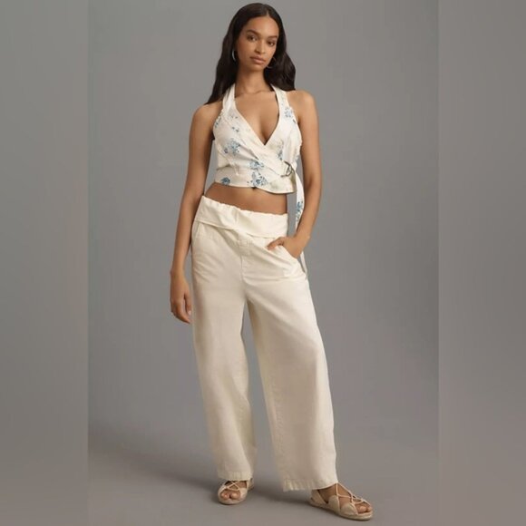 NWT Size XL  Anthropologie Pilcro Halter Buckle Wrap Top 100 Cotton - Picture 4 of 11